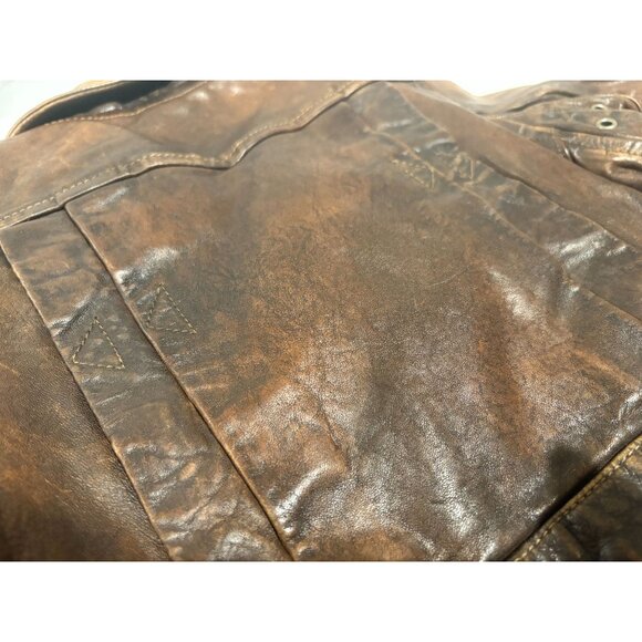 Polo by Ralph Lauren 100% Cowhide Leather Moto Jacket in Mahogany - Picture 10 of 13